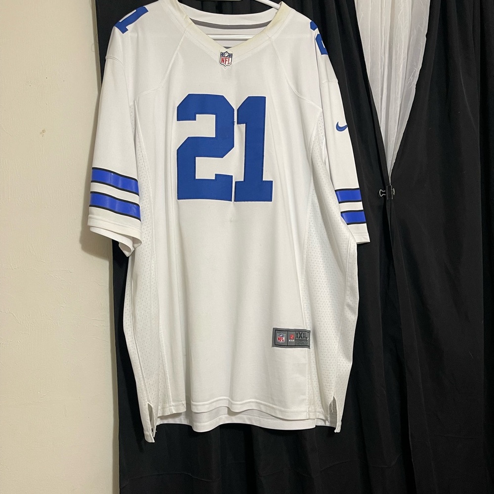 Nike Blue and White Jersey with Bold Number 21